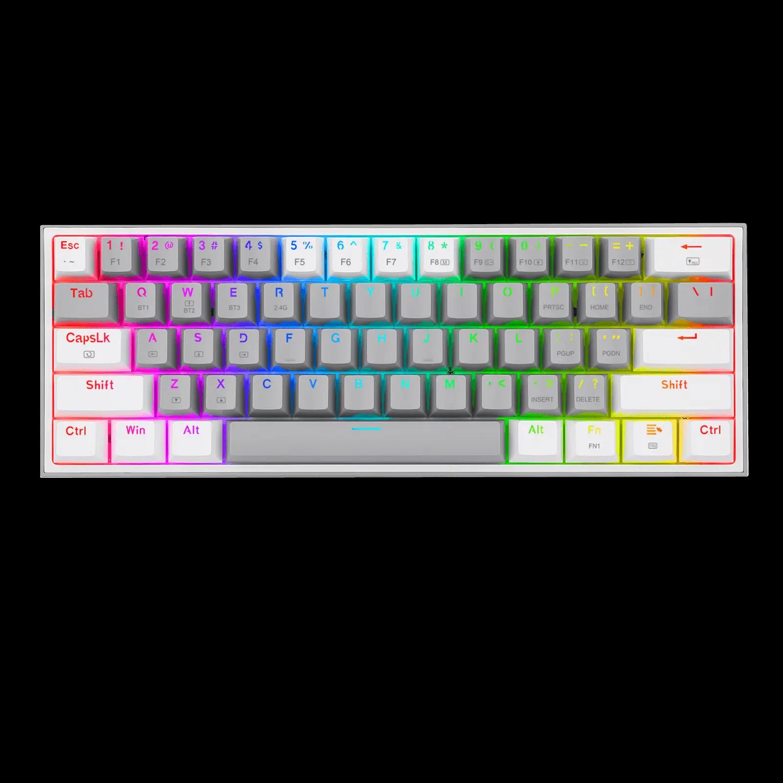 Teclado Redragon Fizz Pro Gris-blanco K616 RGB SW Red - Teclados Gamer - Imagen 1 Teclado Redragon Fizz Pro Gris-blanco K616 RGB SW Red - Teclados Gamer - Imagen 1