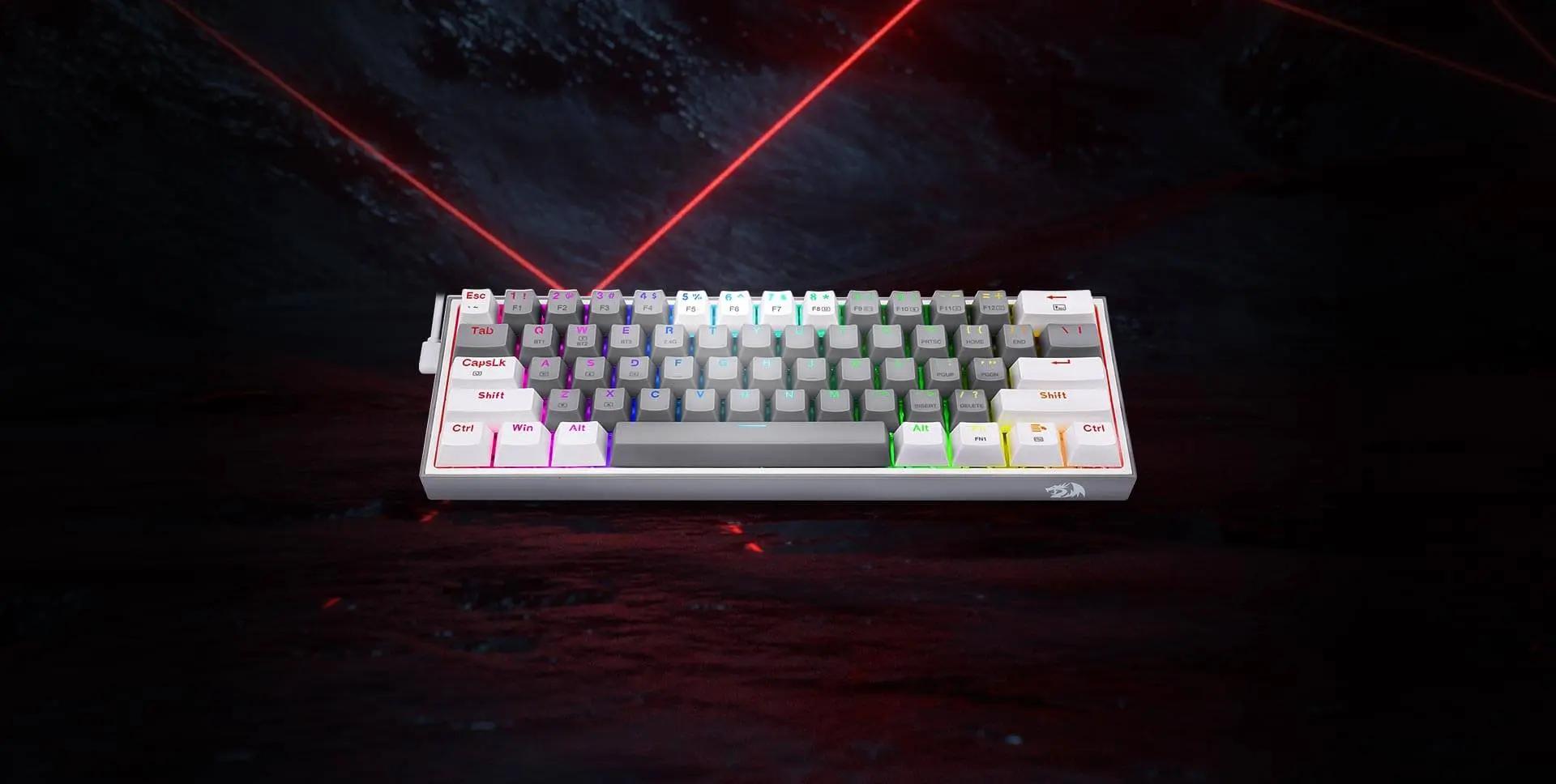 Teclado Redragon Fizz Pro Gris-blanco K616 RGB SW Red - Teclados Gamer - Imagen 2 Teclado Redragon Fizz Pro Gris-blanco K616 RGB SW Red - Teclados Gamer - Imagen 2