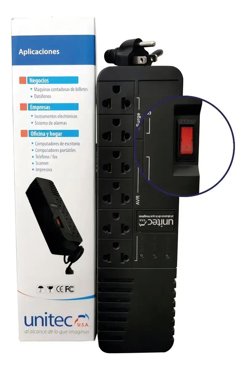 Regulador de Voltaje Unitec 6 Tomas 1-74 - Energía y Protección - Imagen 2 Regulador de Voltaje Unitec 6 Tomas 1-74 - Energía y Protección - Imagen 2