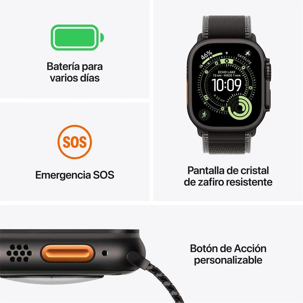 Apple Watch Ultra 3 GPS + Cellular 49mm Natural Titanium Case with Natural Titanium Milanese Loop - Medium - Componentes - Imagen 3 Apple Watch Ultra 3 GPS + Cellular 49mm Natural Titanium Case with Natural Titanium Milanese Loop - Medium - Componentes - Imagen 3