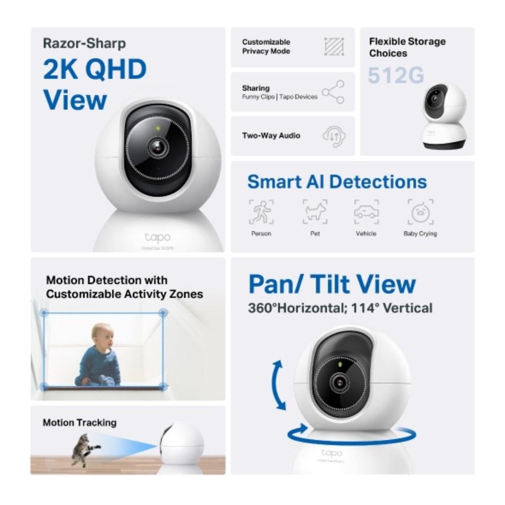 Cámara TPLINK de Vigilancia Wi-Fi de 360 Grados con Vista 2K 4MP y Detección IA Avanzada - Componentes - Imagen 2 Cámara TPLINK de Vigilancia Wi-Fi de 360 Grados con Vista 2K 4MP y Detección IA Avanzada - Componentes - Imagen 2