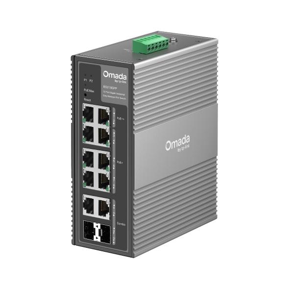 Omada 10-Port Gigabit Industrial Easy Managed Switch with 6-Port PoE+ and 2-Port PoE++ - Componentes - Imagen 1 Omada 10-Port Gigabit Industrial Easy Managed Switch with 6-Port PoE+ and 2-Port PoE++ - Componentes - Imagen 1