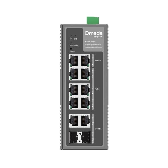 Omada 10-Port Gigabit Industrial Easy Managed Switch with 6-Port PoE+ and 2-Port PoE++ - Componentes - Imagen 2 Omada 10-Port Gigabit Industrial Easy Managed Switch with 6-Port PoE+ and 2-Port PoE++ - Componentes - Imagen 2