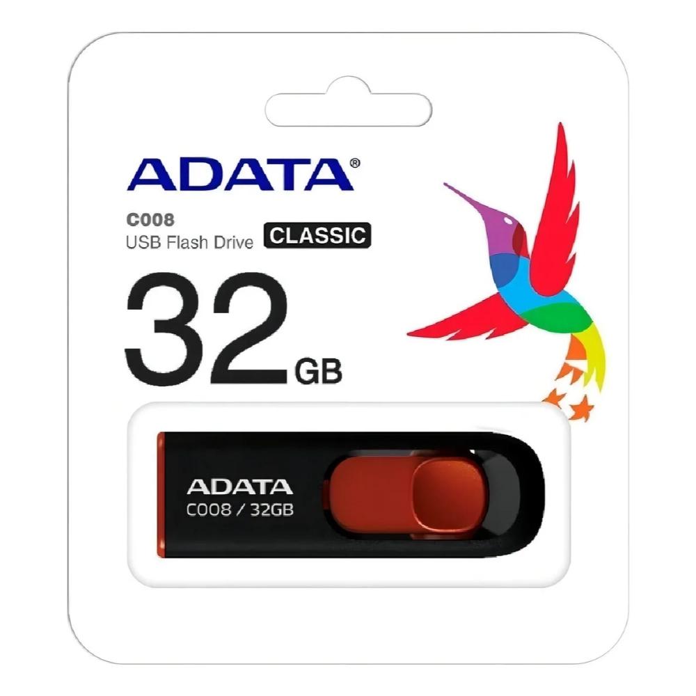 Memoria USB ADATA 2.0 C008 Retráctil 32GB COLOR Negra - Componentes - Imagen 1 Memoria USB ADATA 2.0 C008 Retráctil 32GB COLOR Negra - Componentes - Imagen 1