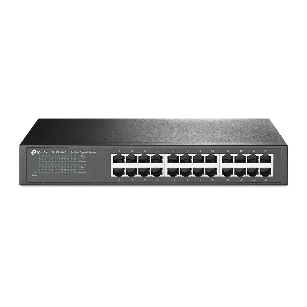 Switch TPLINK Gigabit 24 Puertos 10/100/1000 Montaje En Escritorio / Rack - Componentes - Imagen 1 Switch TPLINK Gigabit 24 Puertos 10/100/1000 Montaje En Escritorio / Rack - Componentes - Imagen 1