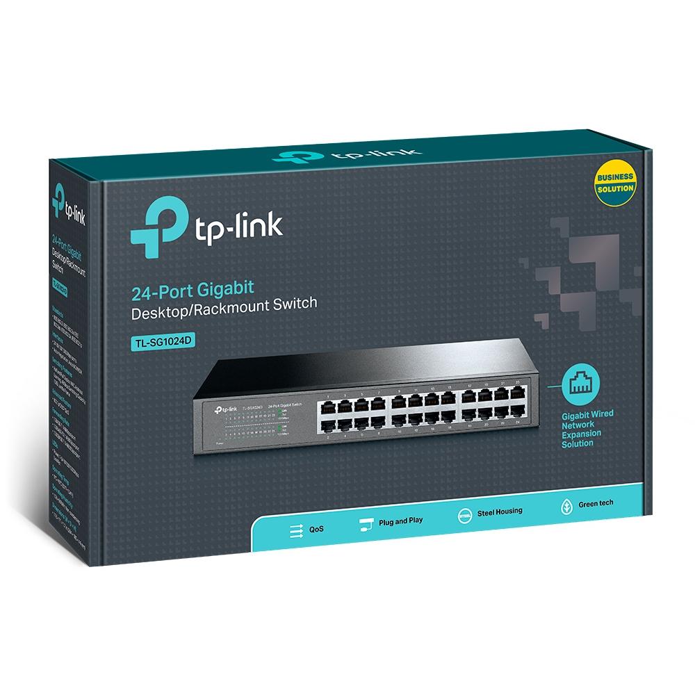 Switch TPLINK Gigabit 24 Puertos 10/100/1000 Montaje En Escritorio / Rack - Componentes - Imagen 4 Switch TPLINK Gigabit 24 Puertos 10/100/1000 Montaje En Escritorio / Rack - Componentes - Imagen 4