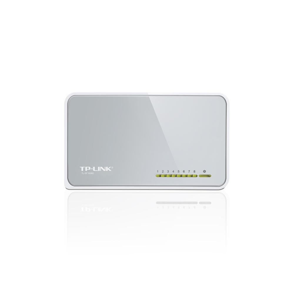 Switch de Escritorio TPLINK de 8 Puertos de 10/100 Mbps COLOR Blanco - Componentes - Imagen 1 Switch de Escritorio TPLINK de 8 Puertos de 10/100 Mbps COLOR Blanco - Componentes - Imagen 1