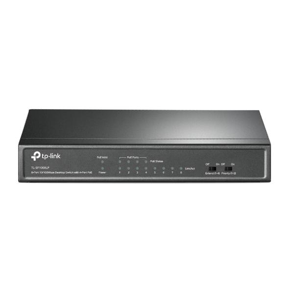Switch TPLINK de Escritorio de 8 Puertos a 10 / 100Mbps con PoE en 4 Puertos NO Administrable COLOR Negro - Componentes - Imagen 1 Switch TPLINK de Escritorio de 8 Puertos a 10 / 100Mbps con PoE en 4 Puertos NO Administrable COLOR Negro - Componentes - Imagen 1