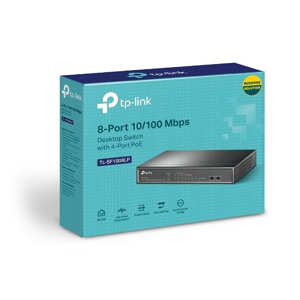 Switch TPLINK de Escritorio de 8 Puertos a 10 / 100Mbps con PoE en 4 Puertos NO Administrable COLOR Negro - Componentes - Imagen 4 Switch TPLINK de Escritorio de 8 Puertos a 10 / 100Mbps con PoE en 4 Puertos NO Administrable COLOR Negro - Componentes - Imagen 4