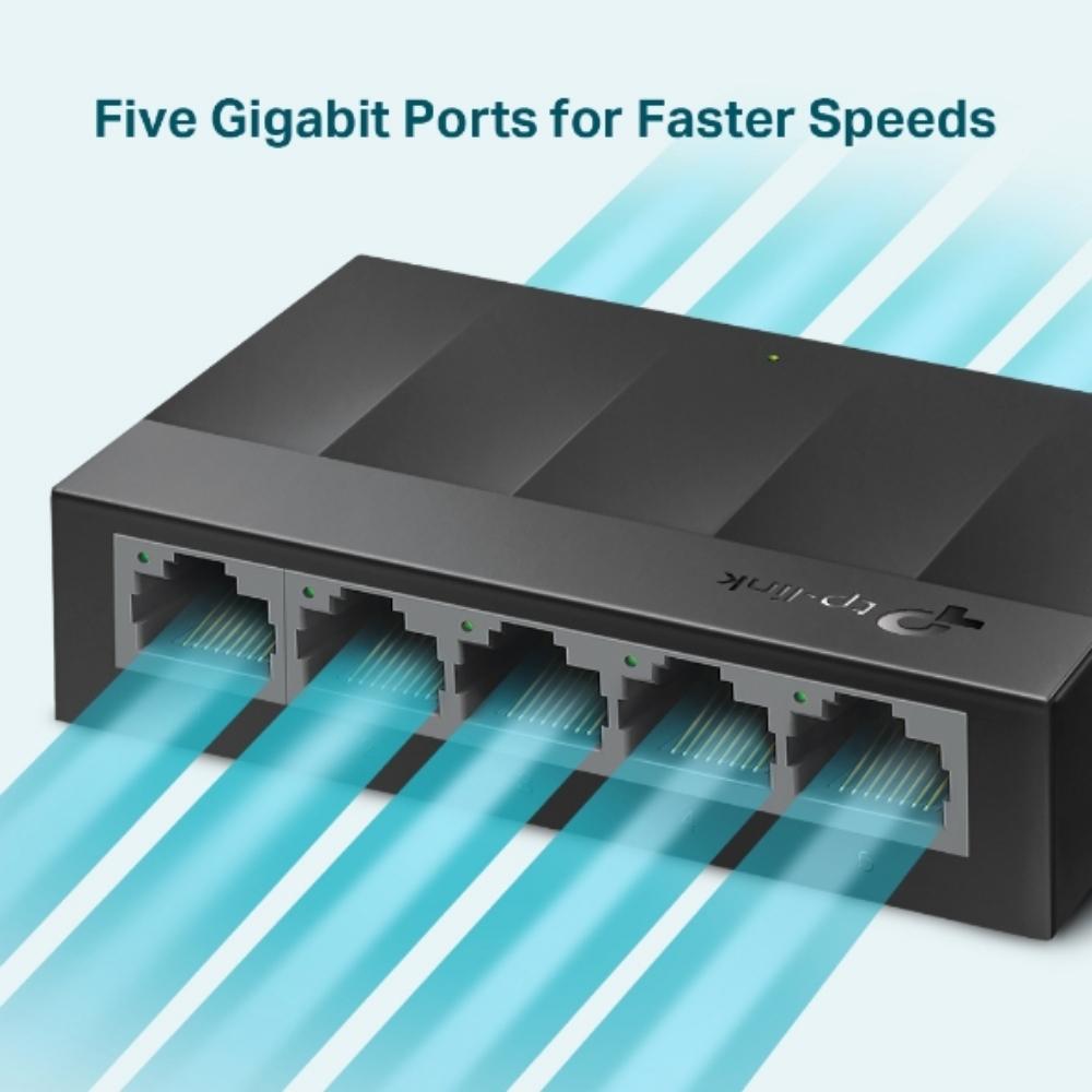 Switch TPLINK Gigabit de escritorio de 5 puertos, 10/100 /1000 - Componentes - Imagen 3 Switch TPLINK Gigabit de escritorio de 5 puertos, 10/100 /1000 - Componentes - Imagen 3