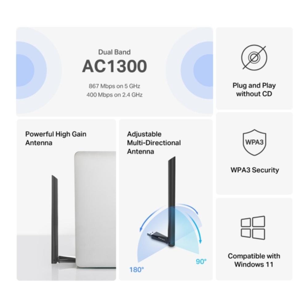 Adaptador MERCUSYS USB inalámbrico nano de doble banda AC1300 - Componentes - Imagen 4 Adaptador MERCUSYS USB inalámbrico nano de doble banda AC1300 - Componentes - Imagen 4