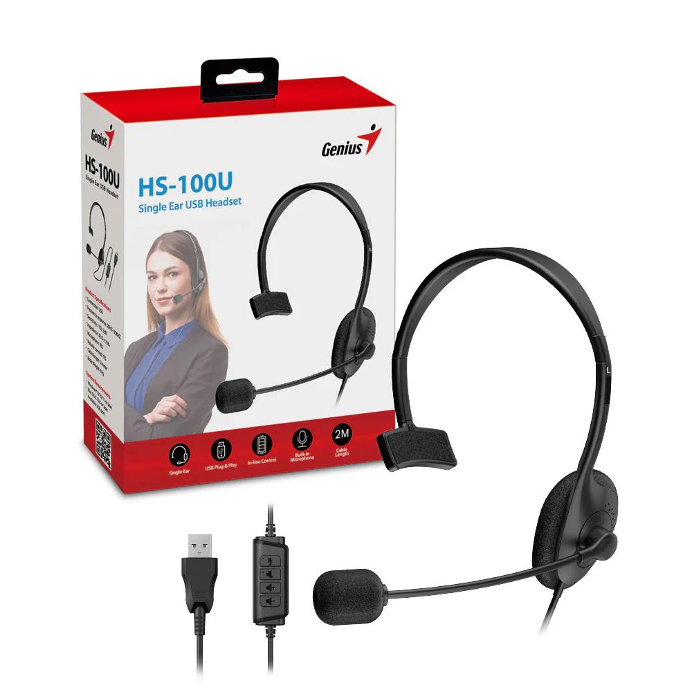 AUDIFONO PARA PC USB HS-100U BLACK - Componentes AUDIFONO PARA PC USB HS-100U BLACK - Componentes
