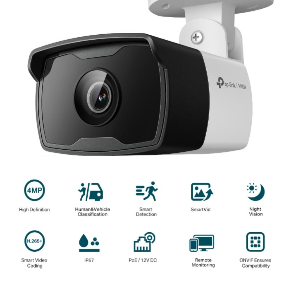 Cámara IP VIGI tipo Bala 4MP. Lente Fijo 4 mm. INCLUYE Detección Inteligente (Clasifica Humanos y Vehículos), Detección de Movimiento, Detección de Intrusión de Área, Detección de Cruce de Línea, Detección de Manipulación de Cámara, Detección de Objeto abandonado, Detección de Remoción de Objetos. - Componentes - Imagen 2 Cámara IP VIGI tipo Bala 4MP. Lente Fijo 4 mm. INCLUYE Detección Inteligente (Clasifica Humanos y Vehículos), Detección de Movimiento, Detección de Intrusión de Área, Detección de Cruce de Línea, Detección de Manipulación de Cámara, Detección de Objeto abandonado, Detección de Remoción de Objetos. - Componentes - Imagen 2