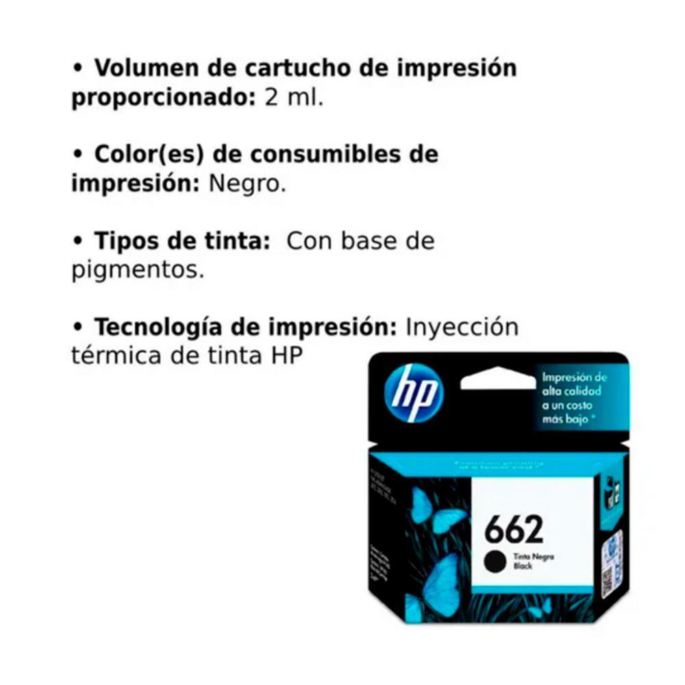 Cartucho Hp Negro 662 - Componentes - Imagen 3 Cartucho Hp Negro 662 - Componentes - Imagen 3