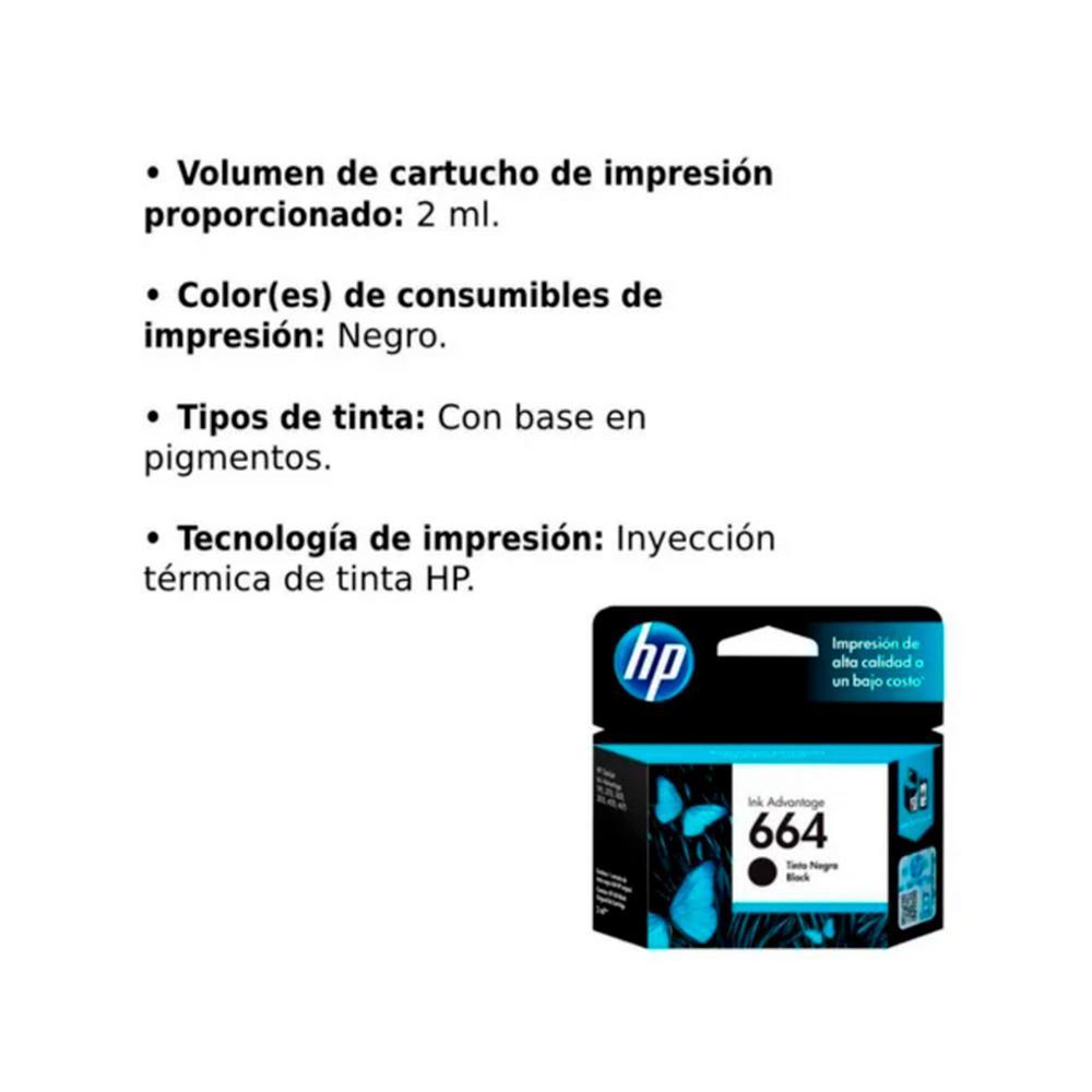 Cartucho Hp 664 Negro Original - Componentes - Imagen 3 Cartucho Hp 664 Negro Original - Componentes - Imagen 3