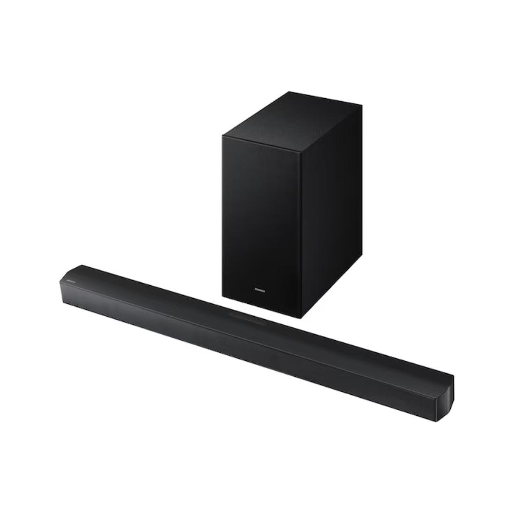 Barra de sonido Samsung, incluye subwoofer, sonido envolvente virtual en 3D, Q-SYMPHONY, cuenta con refuerzo en los sonidos graves, Altavoz central integrado, potencia 430 Vatios, 3,1 canales, conexión inalámbrica, Ficha técnica completa en www.samsung.com.co - Componentes - Imagen 1 Barra de sonido Samsung, incluye subwoofer, sonido envolvente virtual en 3D, Q-SYMPHONY, cuenta con refuerzo en los sonidos graves, Altavoz central integrado, potencia 430 Vatios, 3,1 canales, conexión inalámbrica, Ficha técnica completa en www.samsung.com.co - Componentes - Imagen 1