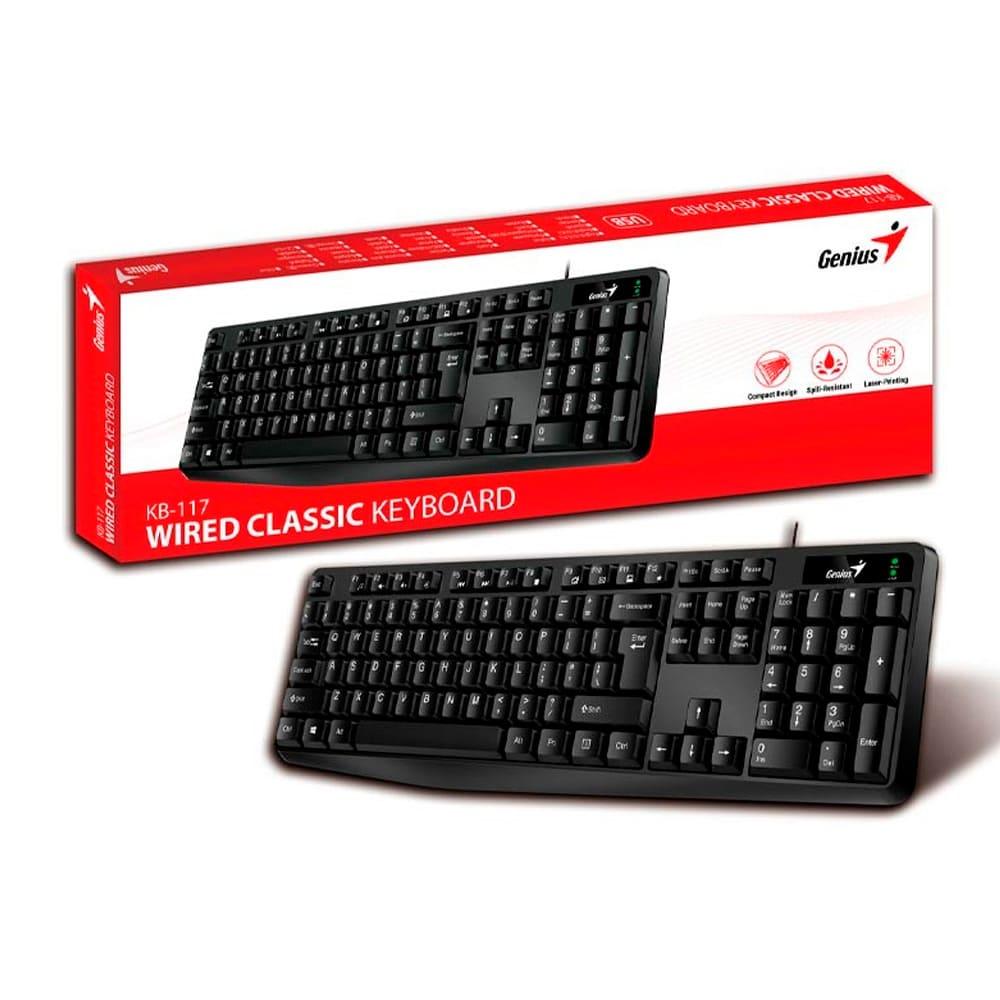 Teclado GENIUS KB-117 USB Alambrico COLOR Negro - Componentes - Imagen 1 Teclado GENIUS KB-117 USB Alambrico COLOR Negro - Componentes - Imagen 1