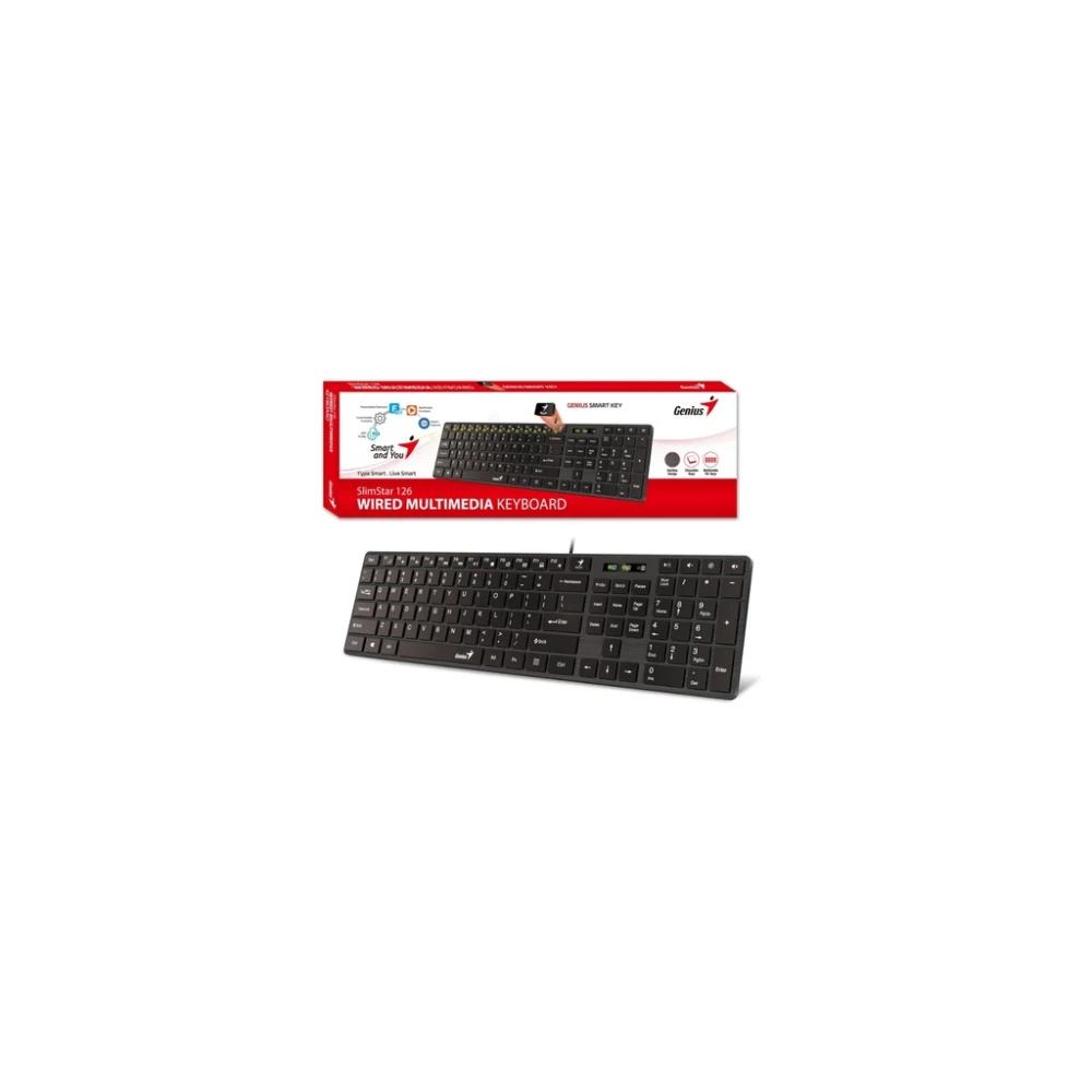 Teclado GENIUS Slimstar 126 QWERTY Numérico COLOR Negro - Componentes - Imagen 1 Teclado GENIUS Slimstar 126 QWERTY Numérico COLOR Negro - Componentes - Imagen 1
