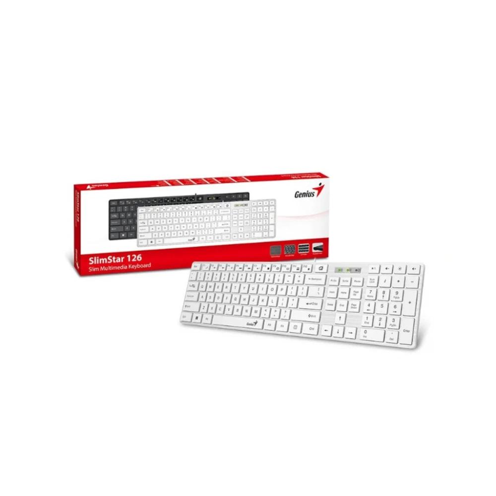 Teclado GENIUS slimStar 126,SP,USB,WHITE - Componentes - Imagen 1 Teclado GENIUS slimStar 126,SP,USB,WHITE - Componentes - Imagen 1