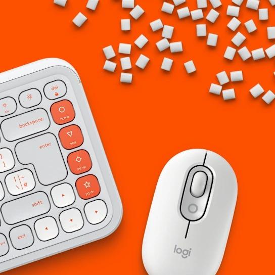 Combo Teclado + Mouse Inalámbricos Logitech POP Icon Color Blanco y Naranja - Componentes - Imagen 3 Combo Teclado + Mouse Inalámbricos Logitech POP Icon Color Blanco y Naranja - Componentes - Imagen 3