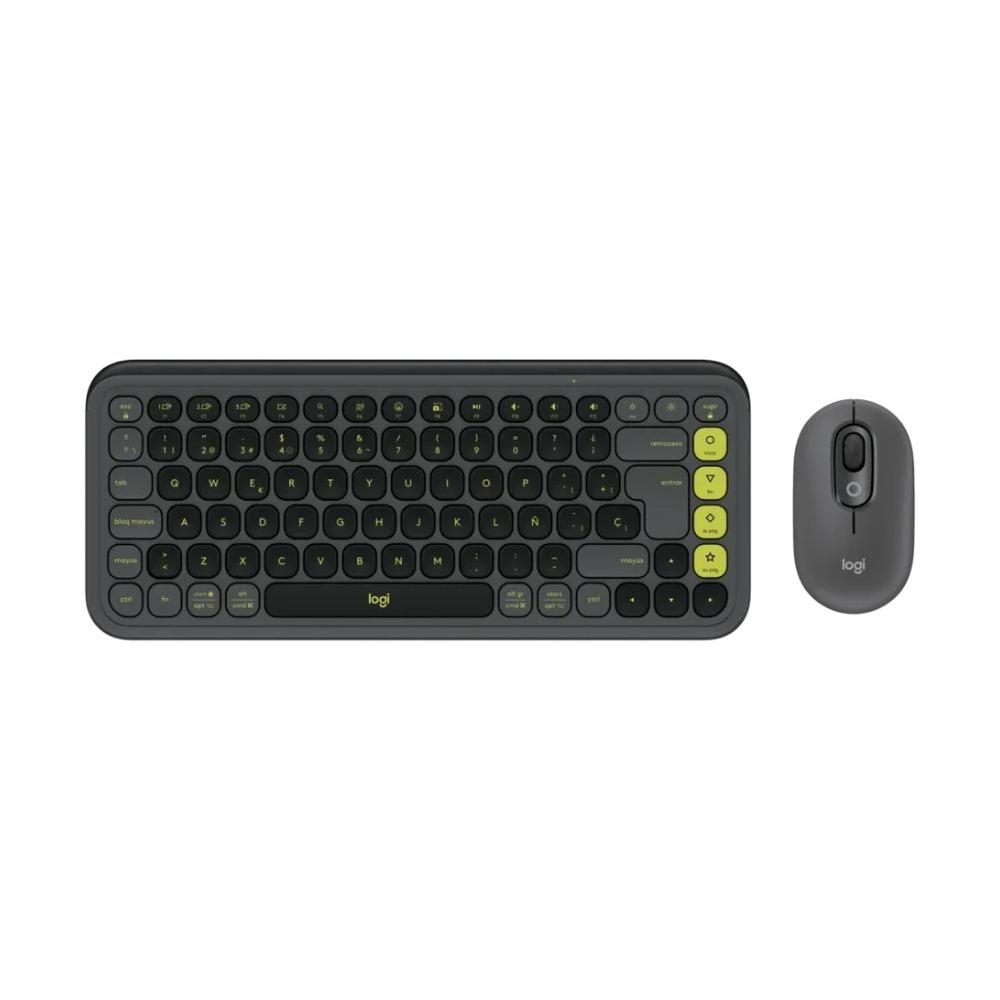 Combo Teclado + Mouse Inalámbricos Logitech POP Icon Color Grafito y Verde - Componentes - Imagen 1 Combo Teclado + Mouse Inalámbricos Logitech POP Icon Color Grafito y Verde - Componentes - Imagen 1
