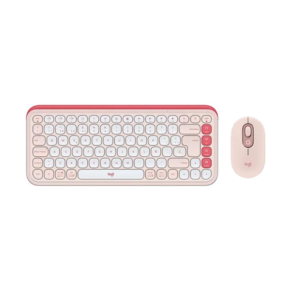 Combo Teclado + Mouse Inalámbricos Logitech POP Icon Color Rosa y Blanco - Componentes - Imagen 1 Combo Teclado + Mouse Inalámbricos Logitech POP Icon Color Rosa y Blanco - Componentes - Imagen 1