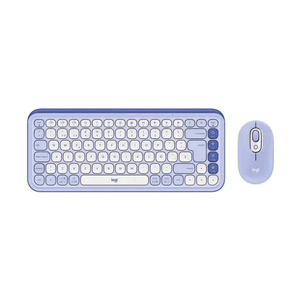 Combo Teclado + Mouse Inalámbricos Logitech POP Icon Color Lila y Blanco - Componentes - Imagen 1 Combo Teclado + Mouse Inalámbricos Logitech POP Icon Color Lila y Blanco - Componentes - Imagen 1