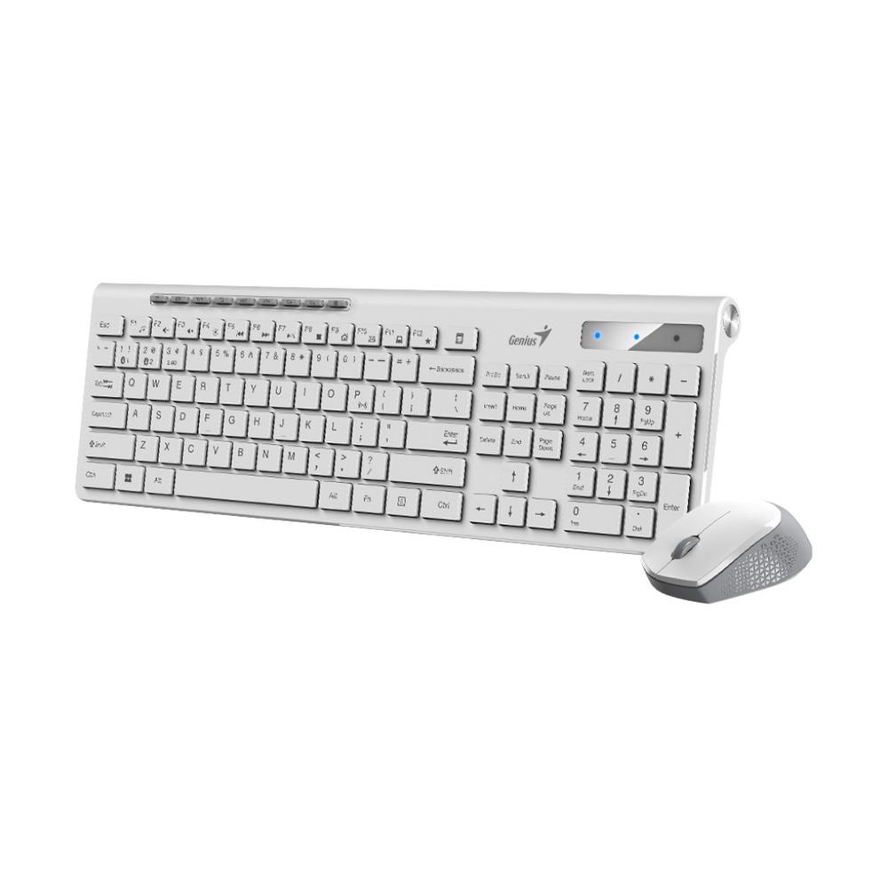 Combo Teclado + Mouse Inalámbricos Genius SlimStar 8230 Color Blanco - Componentes - Imagen 1 Combo Teclado + Mouse Inalámbricos Genius SlimStar 8230 Color Blanco - Componentes - Imagen 1