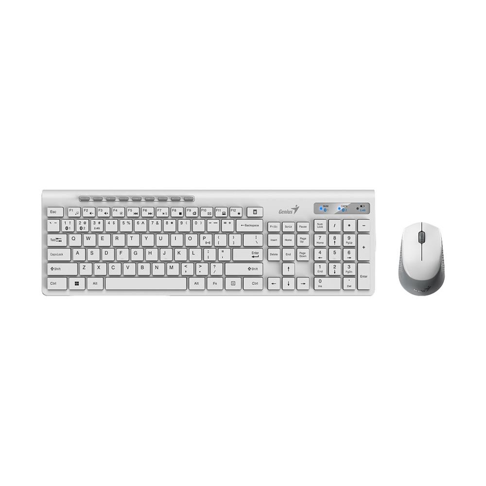 Combo Teclado + Mouse Inalámbricos Genius SlimStar 8230 Color Blanco - Componentes - Imagen 2 Combo Teclado + Mouse Inalámbricos Genius SlimStar 8230 Color Blanco - Componentes - Imagen 2