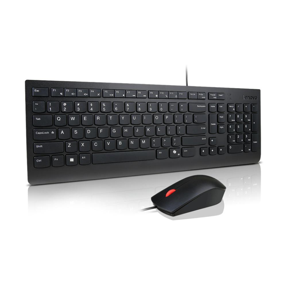 Combo Teclado + Mouse Alámbricos Lenovo Essential Color Negro - Componentes - Imagen 1 Combo Teclado + Mouse Alámbricos Lenovo Essential Color Negro - Componentes - Imagen 1