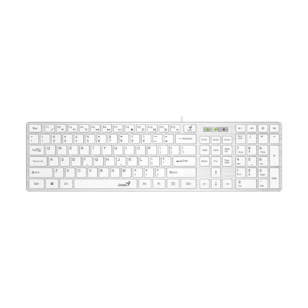 Teclado Alámbrico Genius SlimStar 126 Color Blanco - Componentes - Imagen 2 Teclado Alámbrico Genius SlimStar 126 Color Blanco - Componentes - Imagen 2
