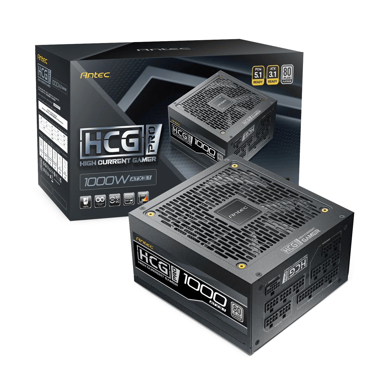 Fuente de poder Antec HCG1000 Pro Platinum ATX 3.1 - Fuentes de Poder - Imagen 1 Fuente de poder Antec HCG1000 Pro Platinum ATX 3.1 - Fuentes de Poder - Imagen 1